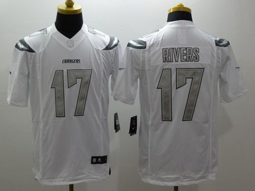 Nike Chargers #17 Philip Rivers White Men's Stitched NFL Limited Platinum Jersey